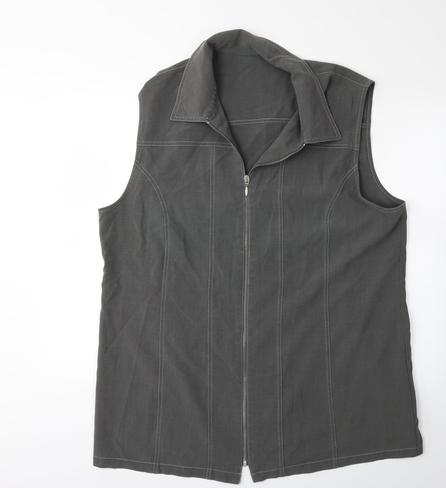 Preworn Womens Grey  Denim Jacket Waistcoat Size 22