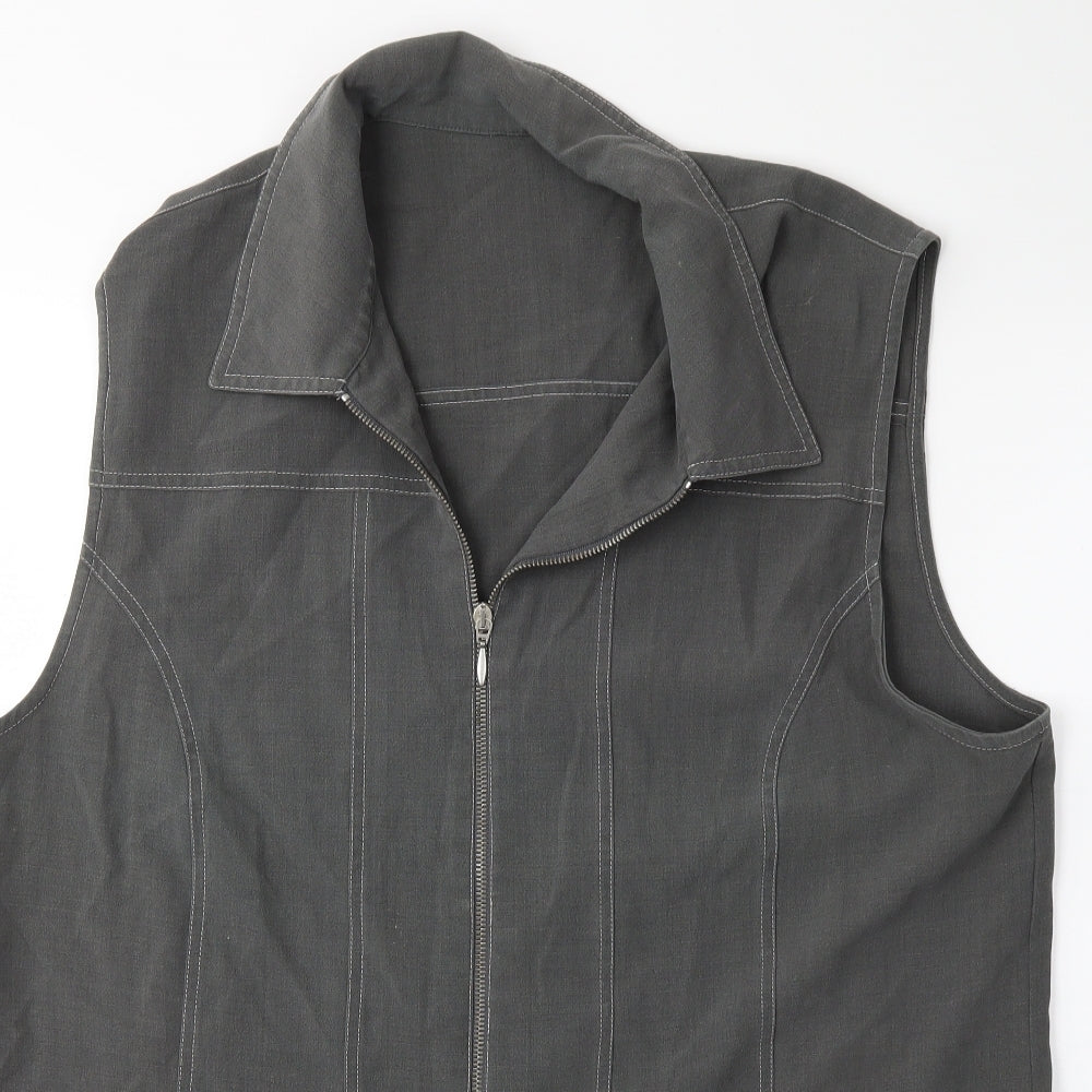 Preworn Womens Grey  Denim Jacket Waistcoat Size 22