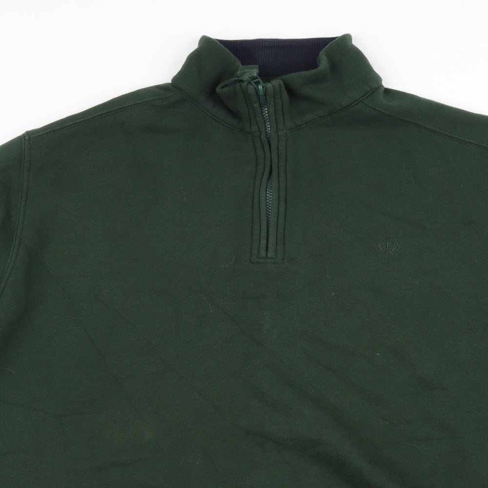 Lincoln Mens Green   Full Zip Hoodie Size L