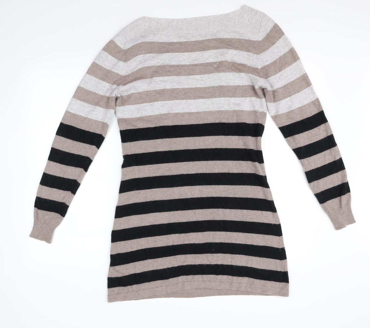 Roman Womens Grey Striped  Fit & Flare  Size 14
