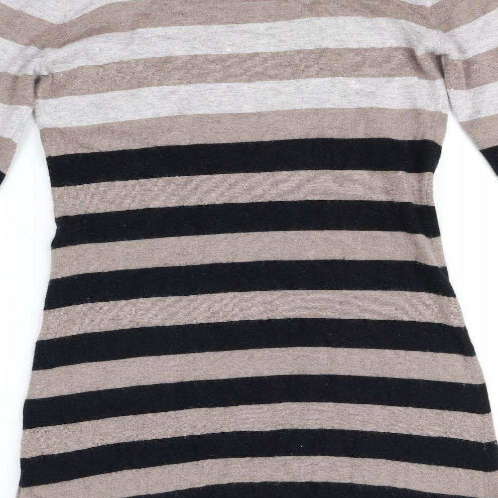 Roman Womens Grey Striped  Fit & Flare  Size 14