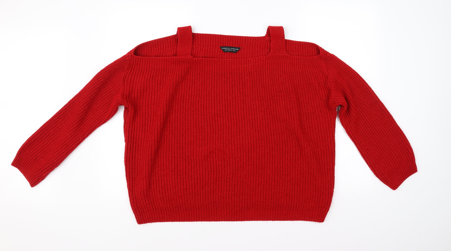 Dorothy Perkins Womens Red   Pullover Jumper Size 14