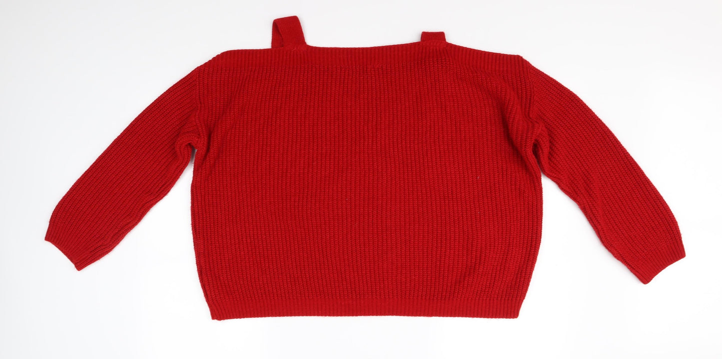 Dorothy Perkins Womens Red   Pullover Jumper Size 14