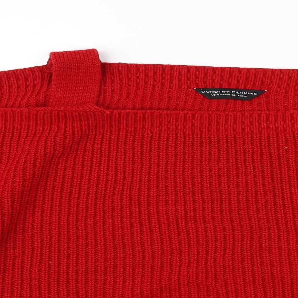 Dorothy Perkins Womens Red   Pullover Jumper Size 14