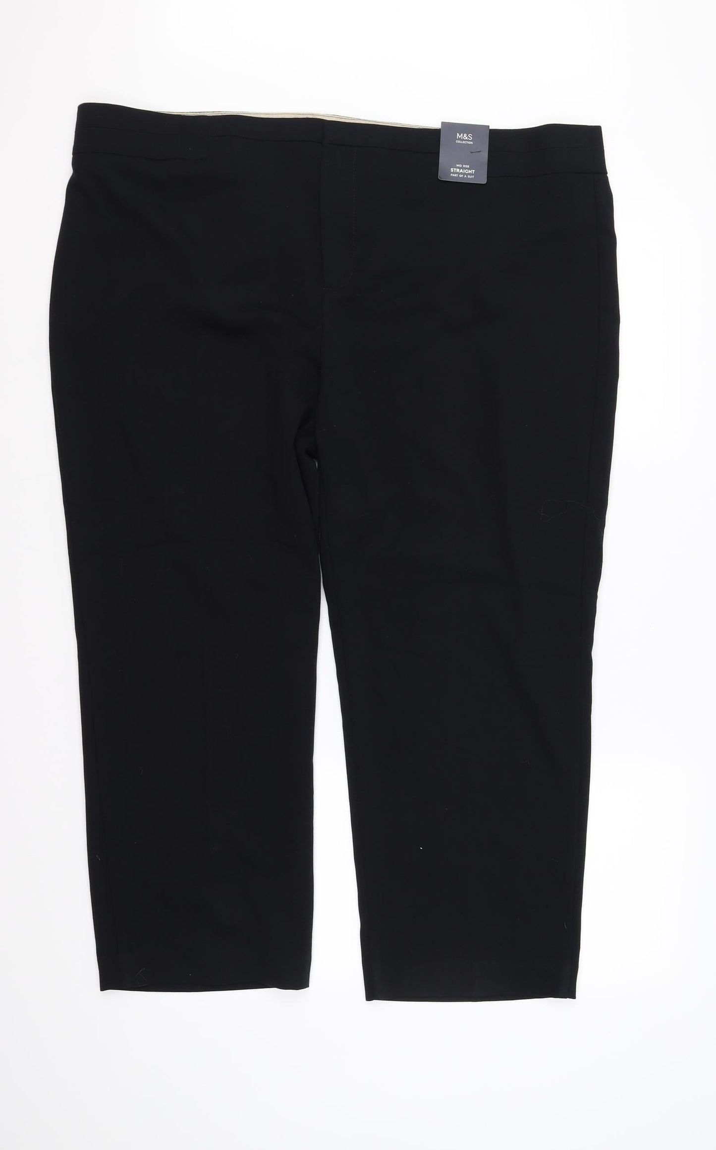 M&S Collection Mens Black   Trousers  Size 20 L30 in
