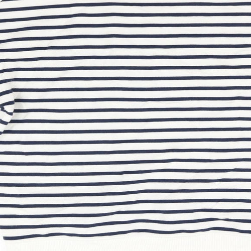Papaya Womens White Striped  Pullover Jumper Size M
