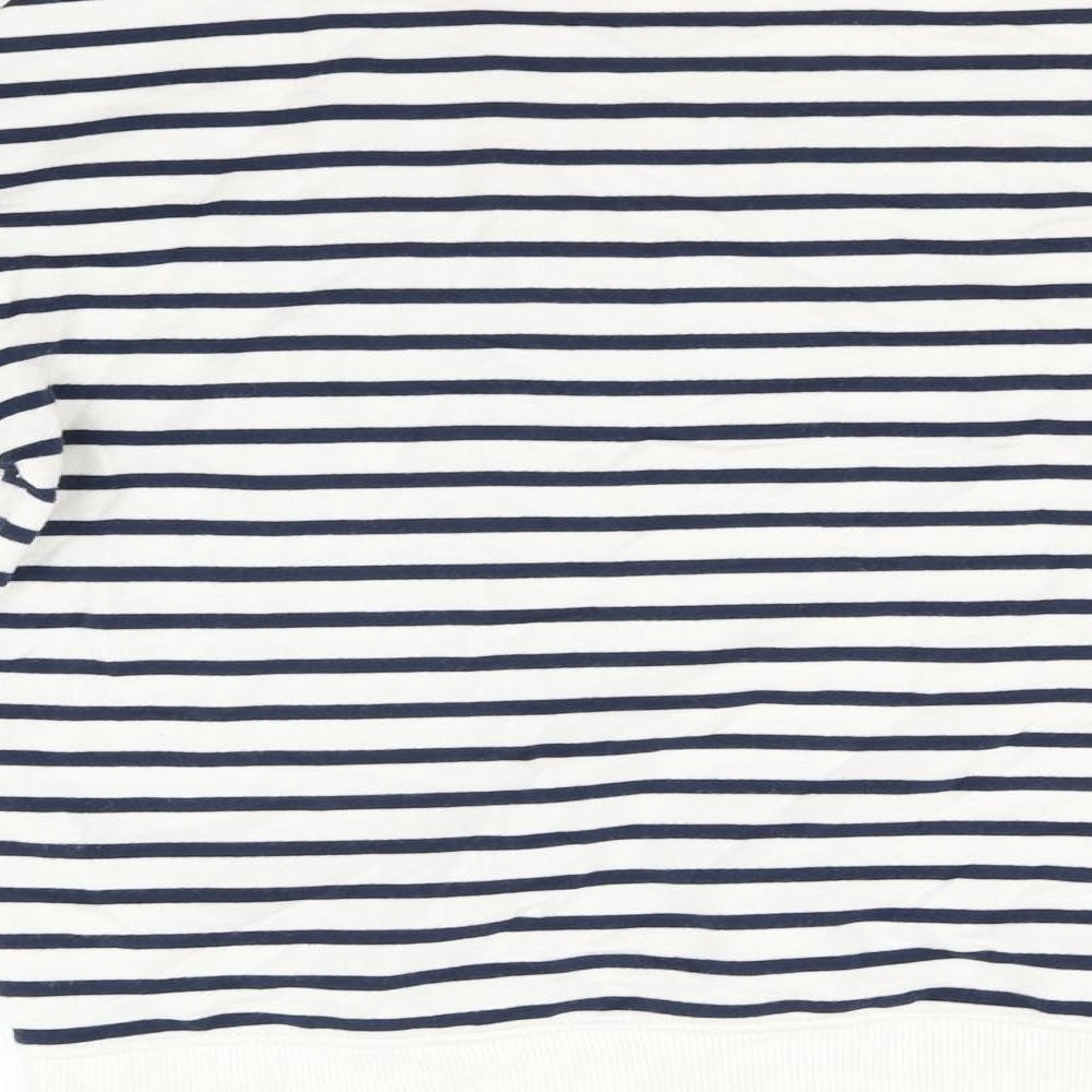 Papaya Womens White Striped  Pullover Jumper Size M
