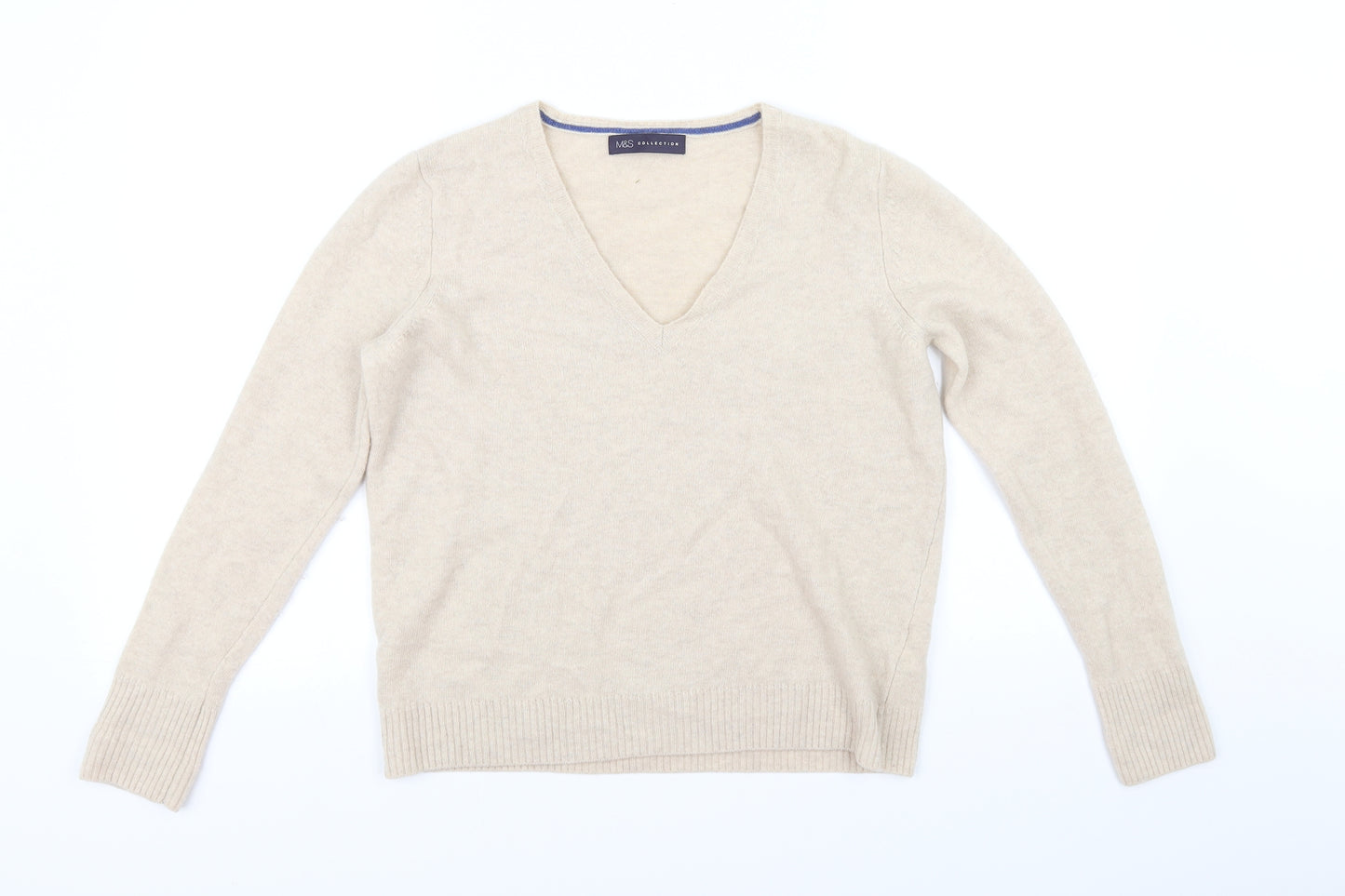 M&S Collection Womens Beige   Pullover Jumper Size 12