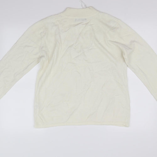 BM Womens White   Pullover Jumper Size S