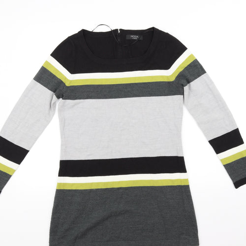 George Womens Grey Striped  Fit & Flare  Size 12