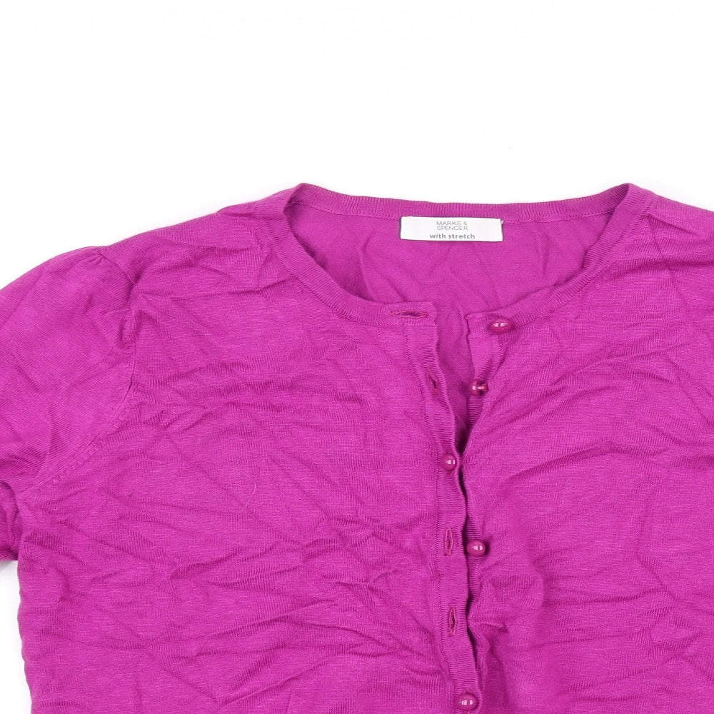 Marks and Spencer Womens Purple   Cardigan Jumper Size 14