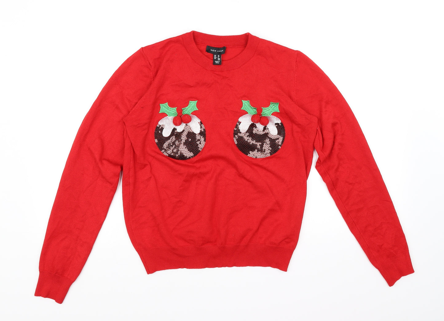 New Look Womens Red   Pullover Jumper Size 10