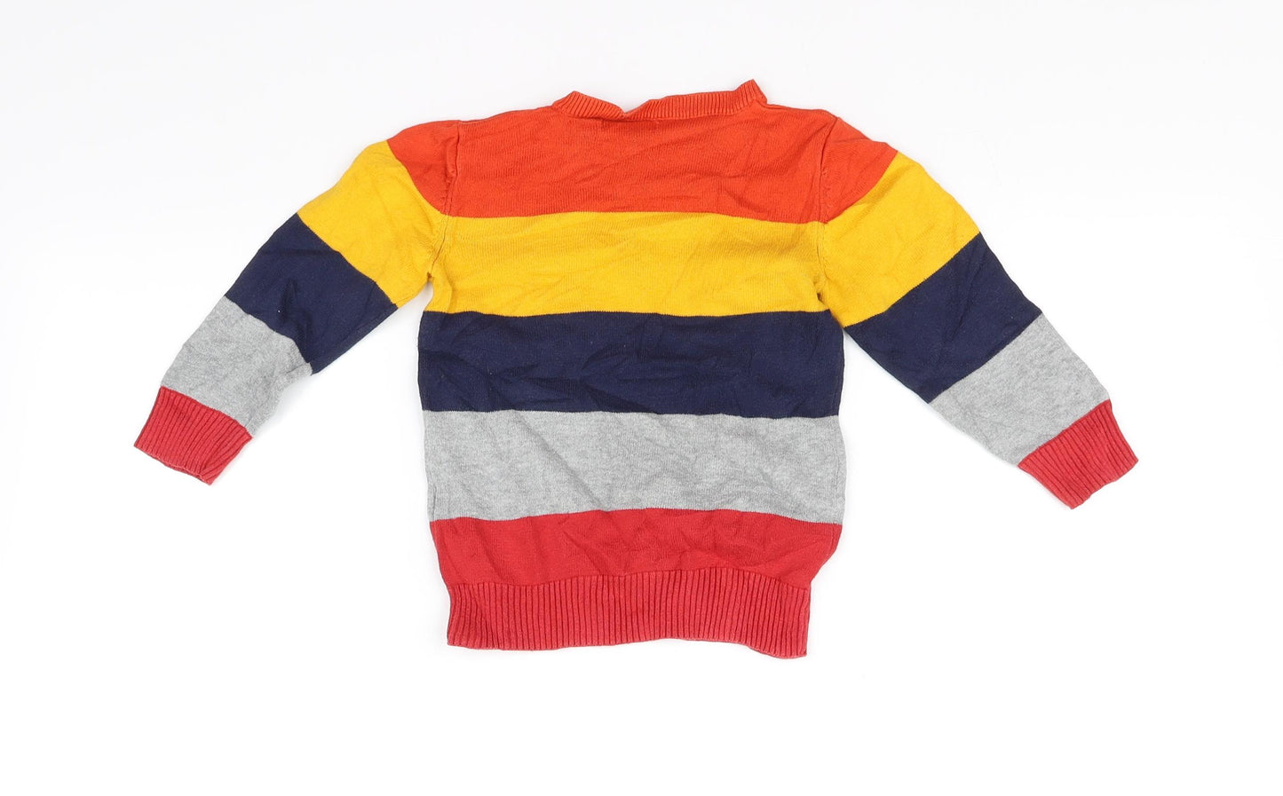 bluezoo Girls Red Striped  Pullover Jumper Size 3-4 Years