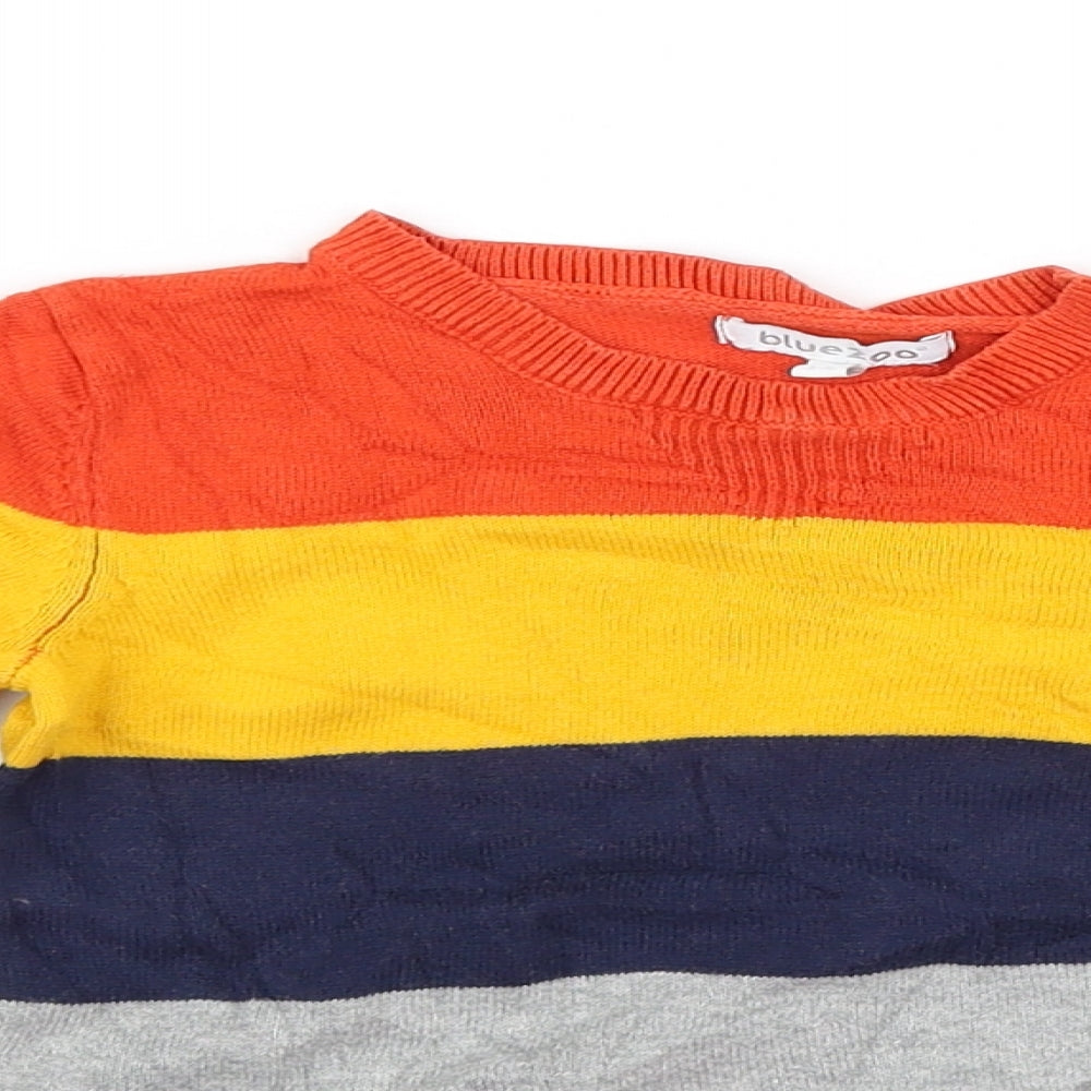 bluezoo Girls Red Striped  Pullover Jumper Size 3-4 Years