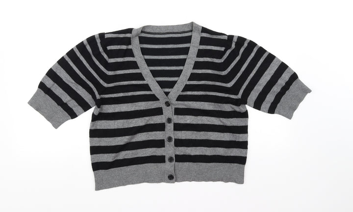 BHS Womens Grey Striped  Pullover Jumper Size 12