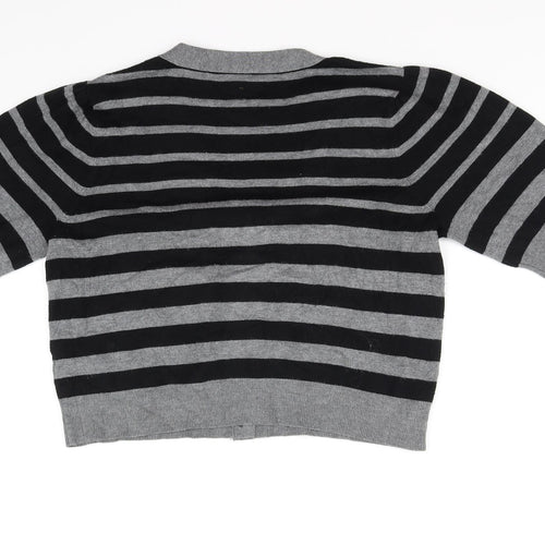 BHS Womens Grey Striped  Pullover Jumper Size 12
