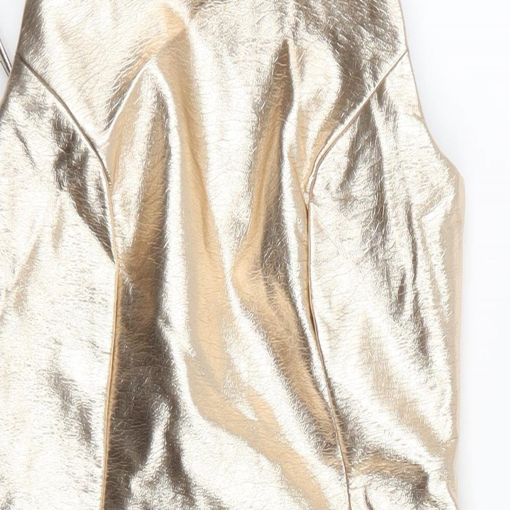 Topshop Womens Gold   Mini  Size 4