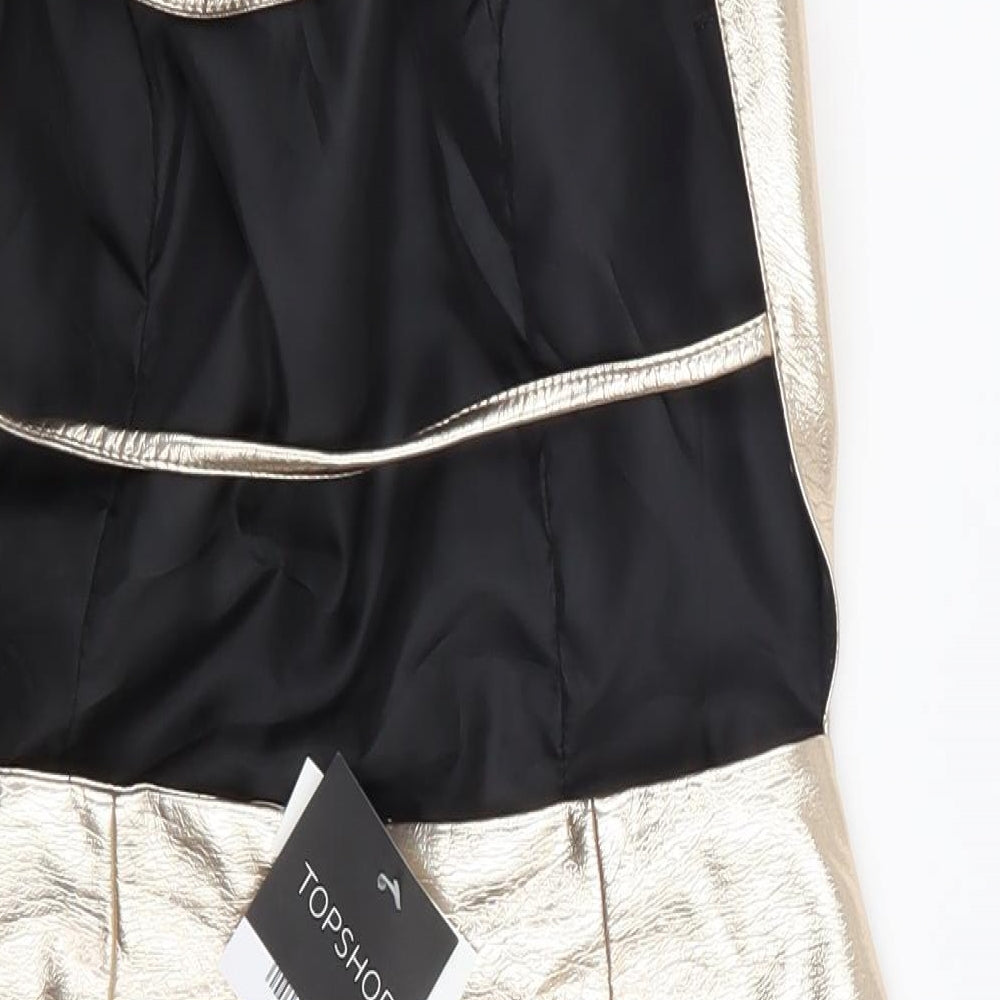 Topshop Womens Gold   Mini  Size 4