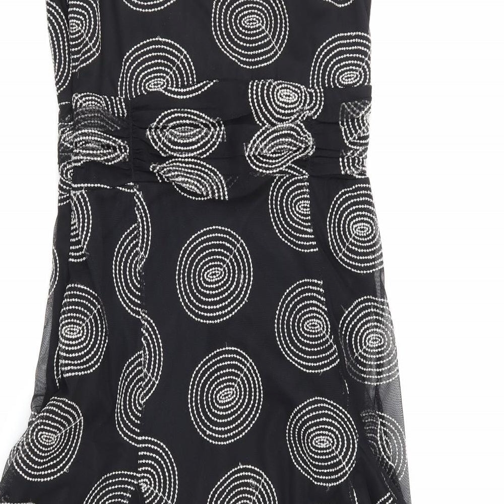 Wallis Womens Black Polka Dot  Shirt Dress  Size 12