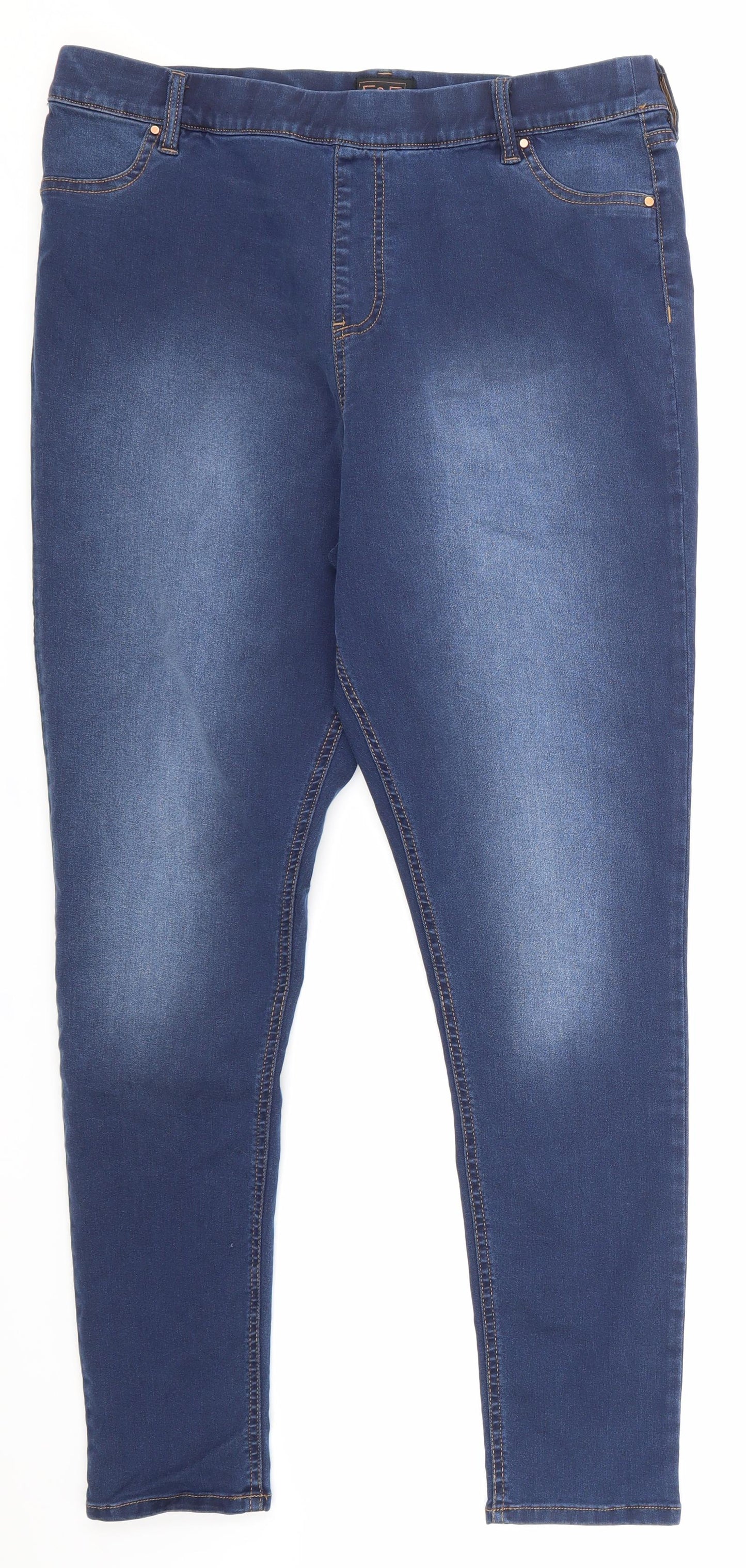 F&F Womens Blue  Denim Jegging Jeans Size 18