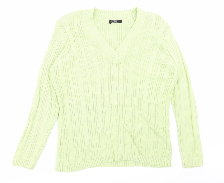 BM Womens Green Pullover Jumper Size L