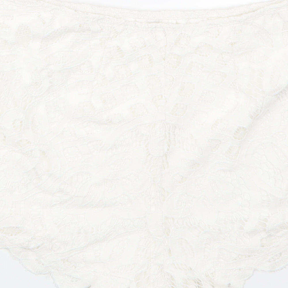intimately Womens White  Lace Hot Pants Shorts Size XS
