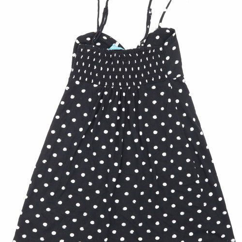Debehams Womens Black Polka Dot  Skater Dress  Size 12