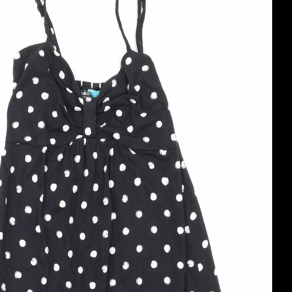 Debehams Womens Black Polka Dot  Skater Dress  Size 12