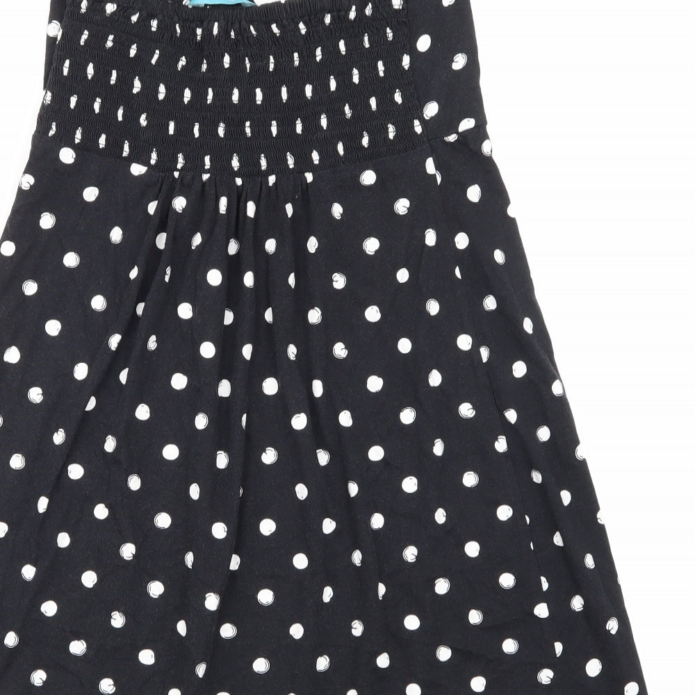 Debehams Womens Black Polka Dot  Skater Dress  Size 12
