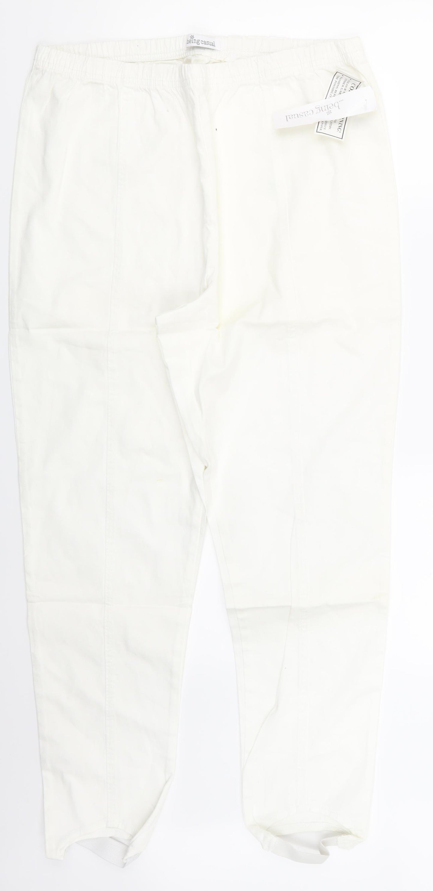 Being Casual Womens White Houndstooth  Jegging Jeans Size 18