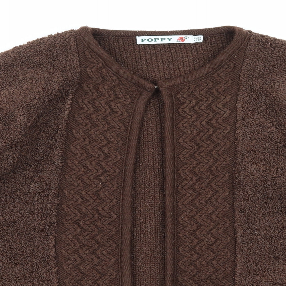 Poppy Womens Brown   Cardigan Jumper Size 12