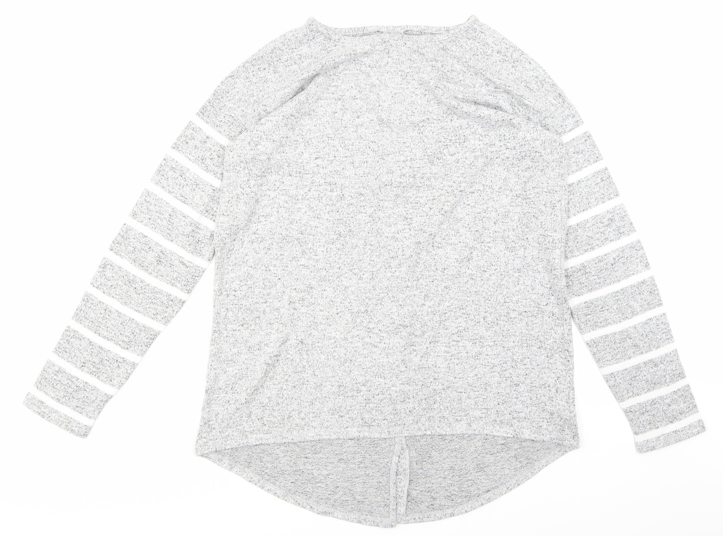 NEXT Womens Grey Striped  Basic T-Shirt Size 10