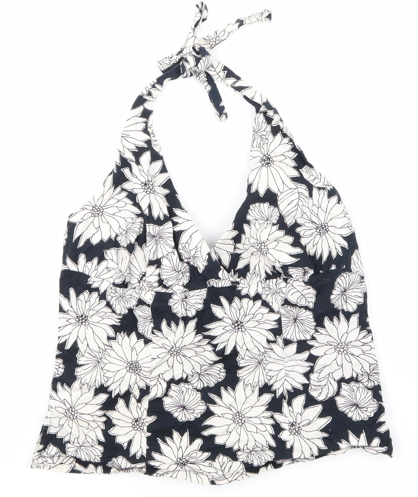 bay Womens Black Floral  Cropped Tank Size 12