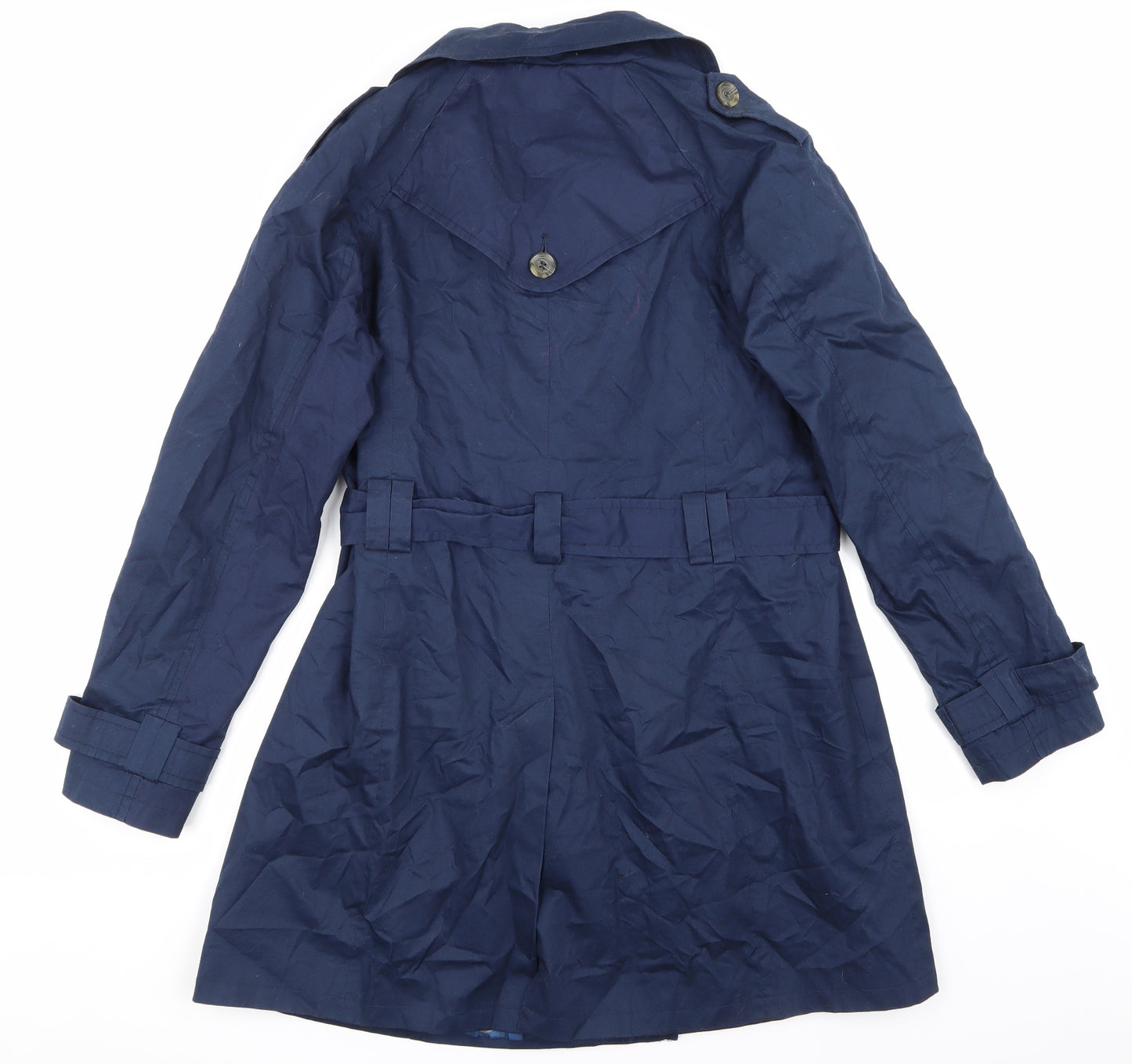 TU Womens Blue   Trench Coat Coat Size 16