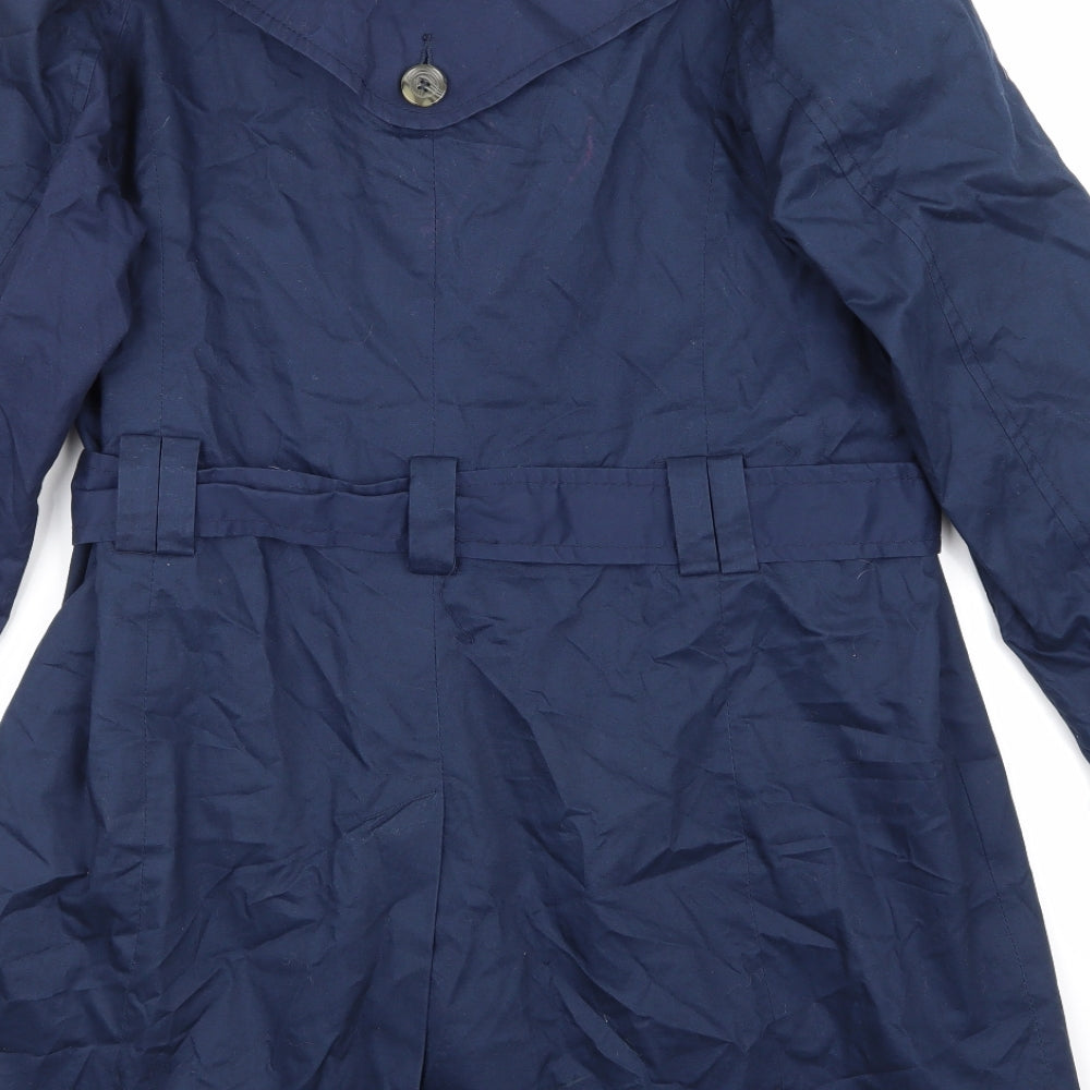 TU Womens Blue   Trench Coat Coat Size 16