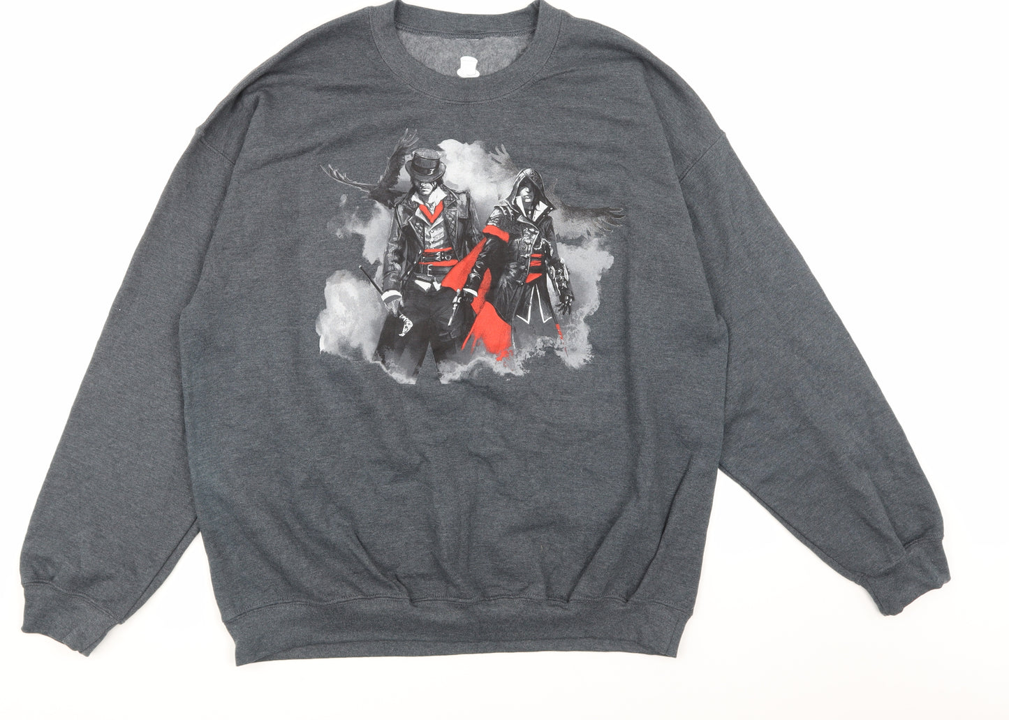 lvl up Mens Grey   Pullover Sweatshirt Size XL