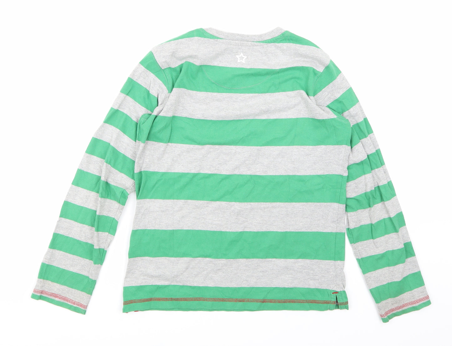 John Lewis Boys Green Striped  Basic T-Shirt Size 10 Years