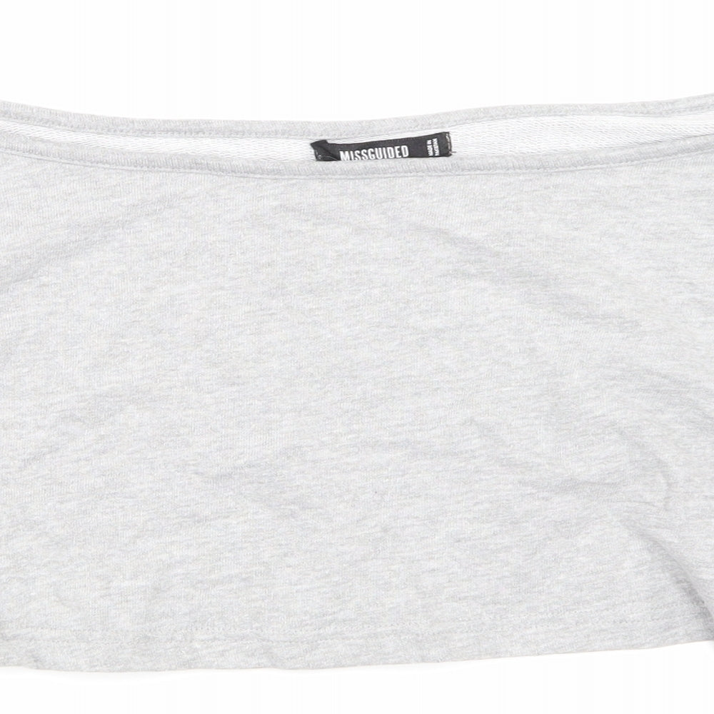 Missguided Womens Grey   Pullover Jumper Size 10  - CROPPED
