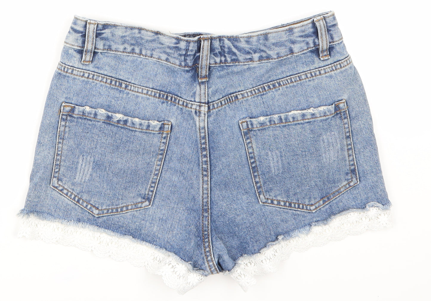 Primark Womens Blue  Denim Hot Pants Shorts Size 10