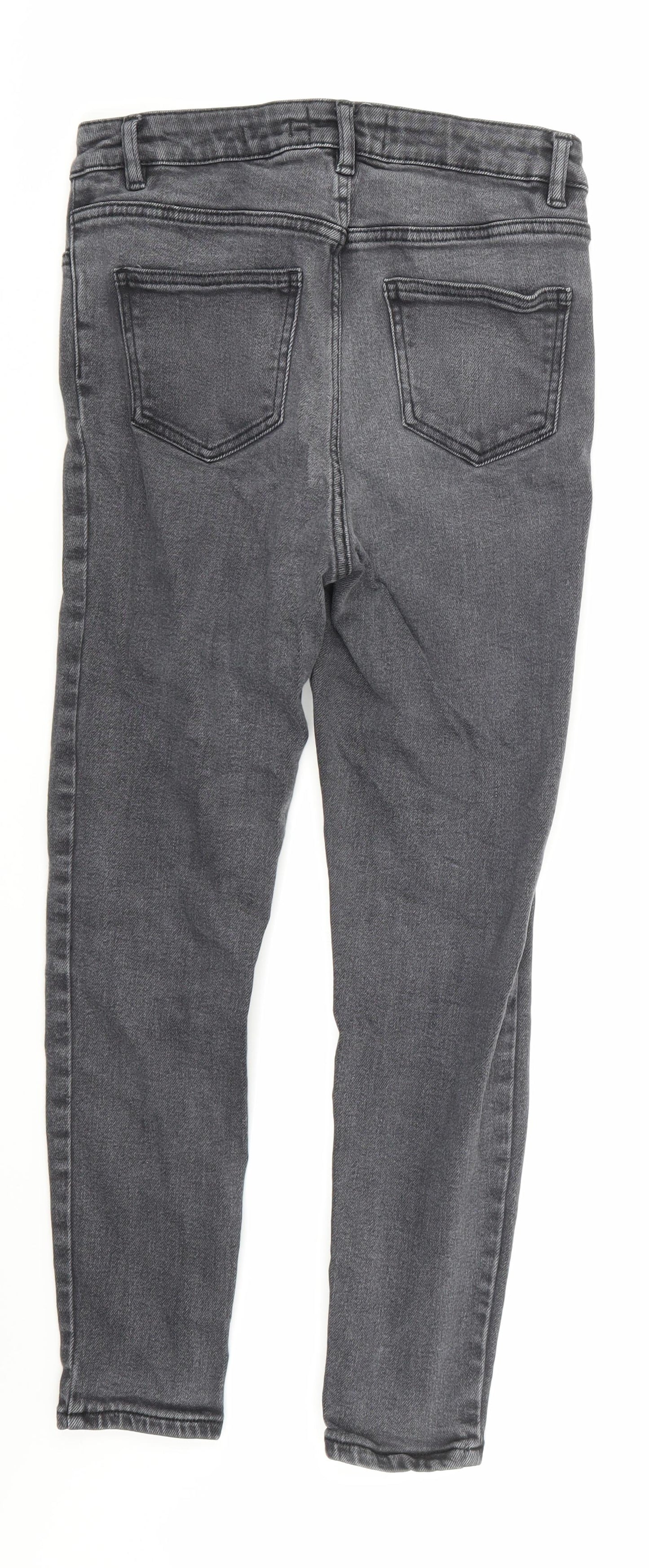 newlook Womens Grey Houndstooth Denim Skinny Jeans Size 12