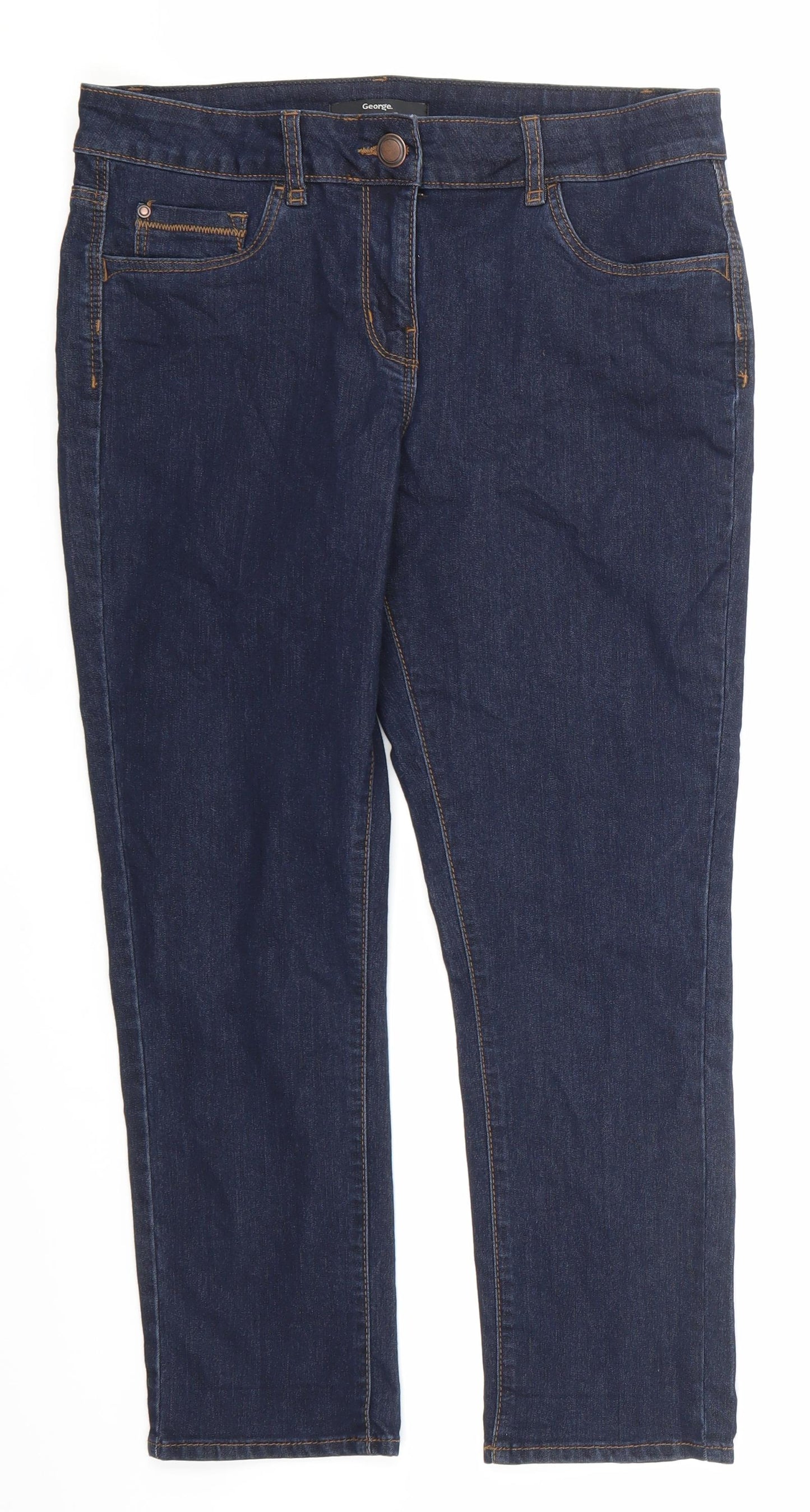 George Womens Blue  Denim Cropped Jeans Size 12