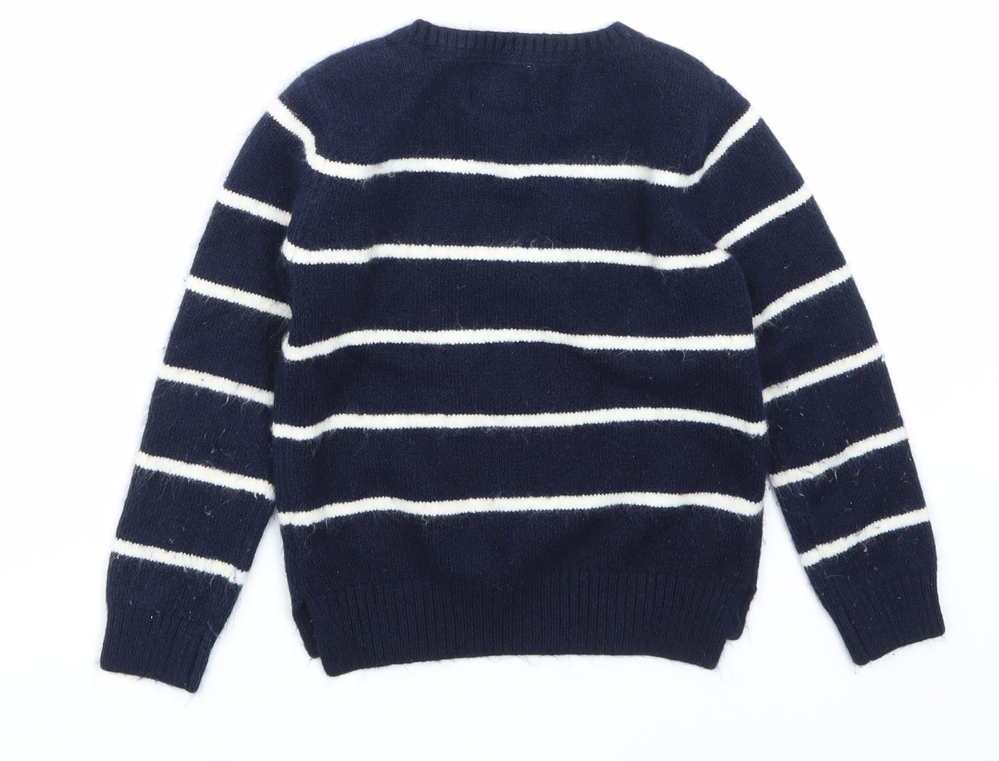 F&F Girls Blue Striped  Pullover Jumper Size 6-7 Years