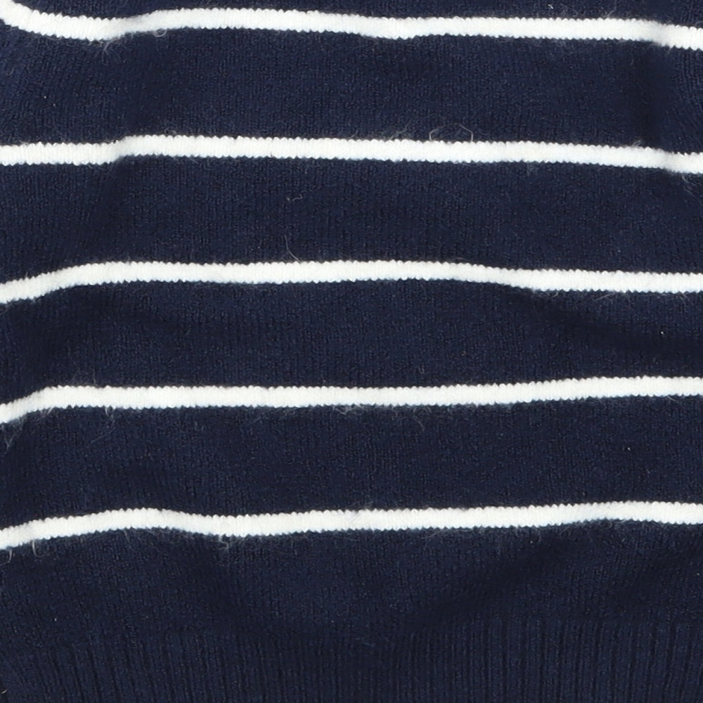 F&F Girls Blue Striped  Pullover Jumper Size 6-7 Years