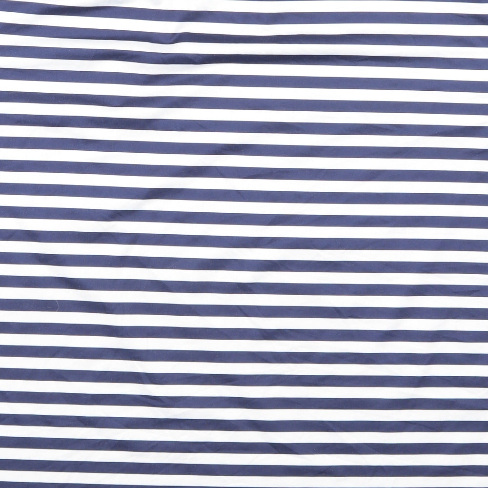 SheIn Womens Blue Striped  Basic T-Shirt Size L