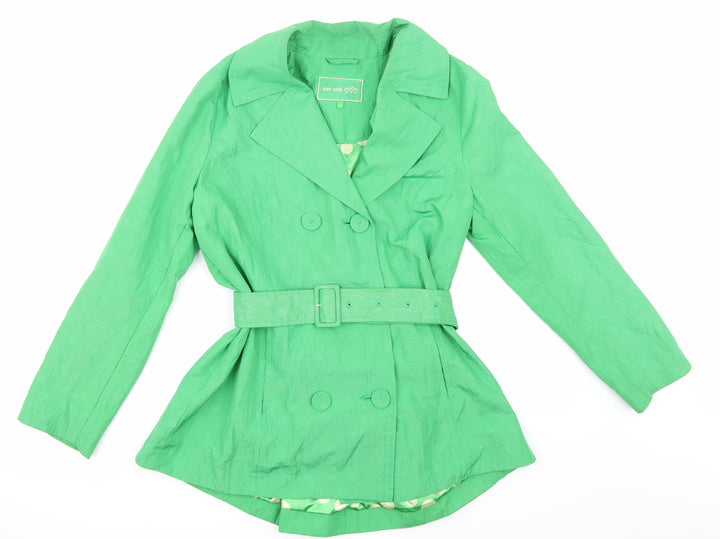 Per Una Womens Green Trench Coat Coat Size 12