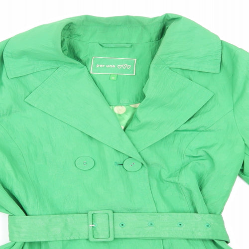 Per Una Womens Green   Trench Coat Coat Size 12