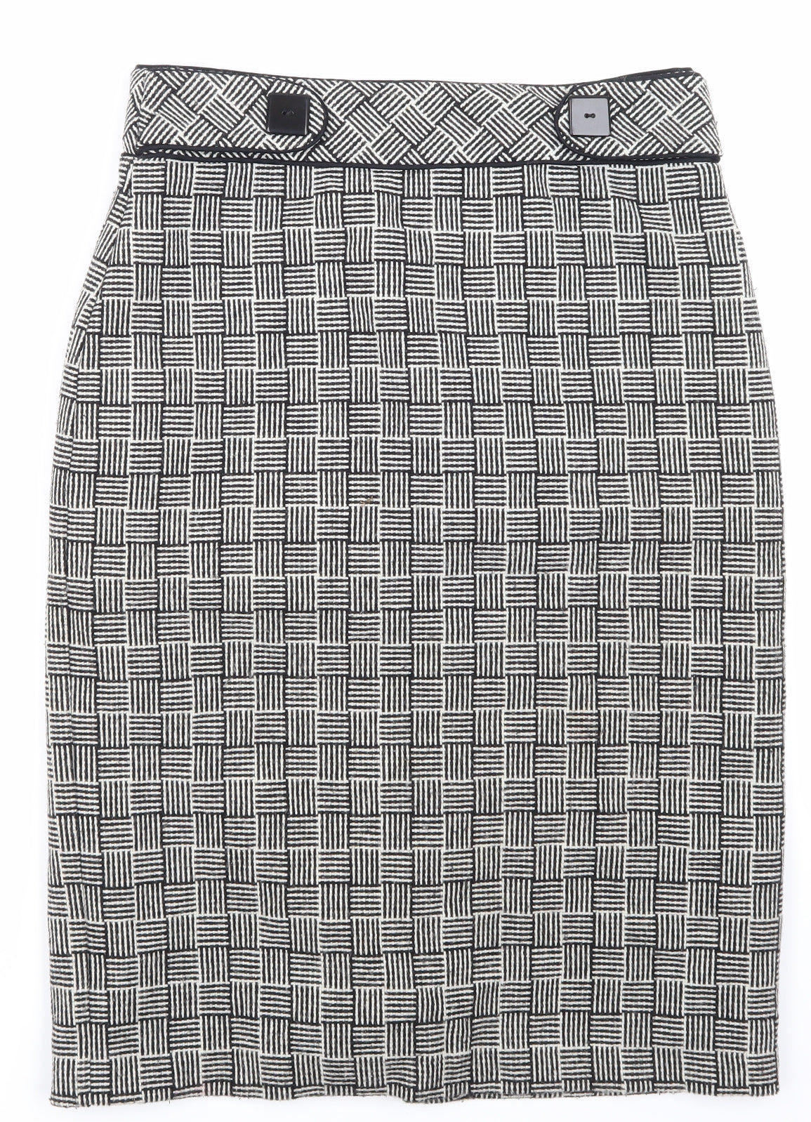 Per Una Womens Black Check  Straight & Pencil Skirt Size 12