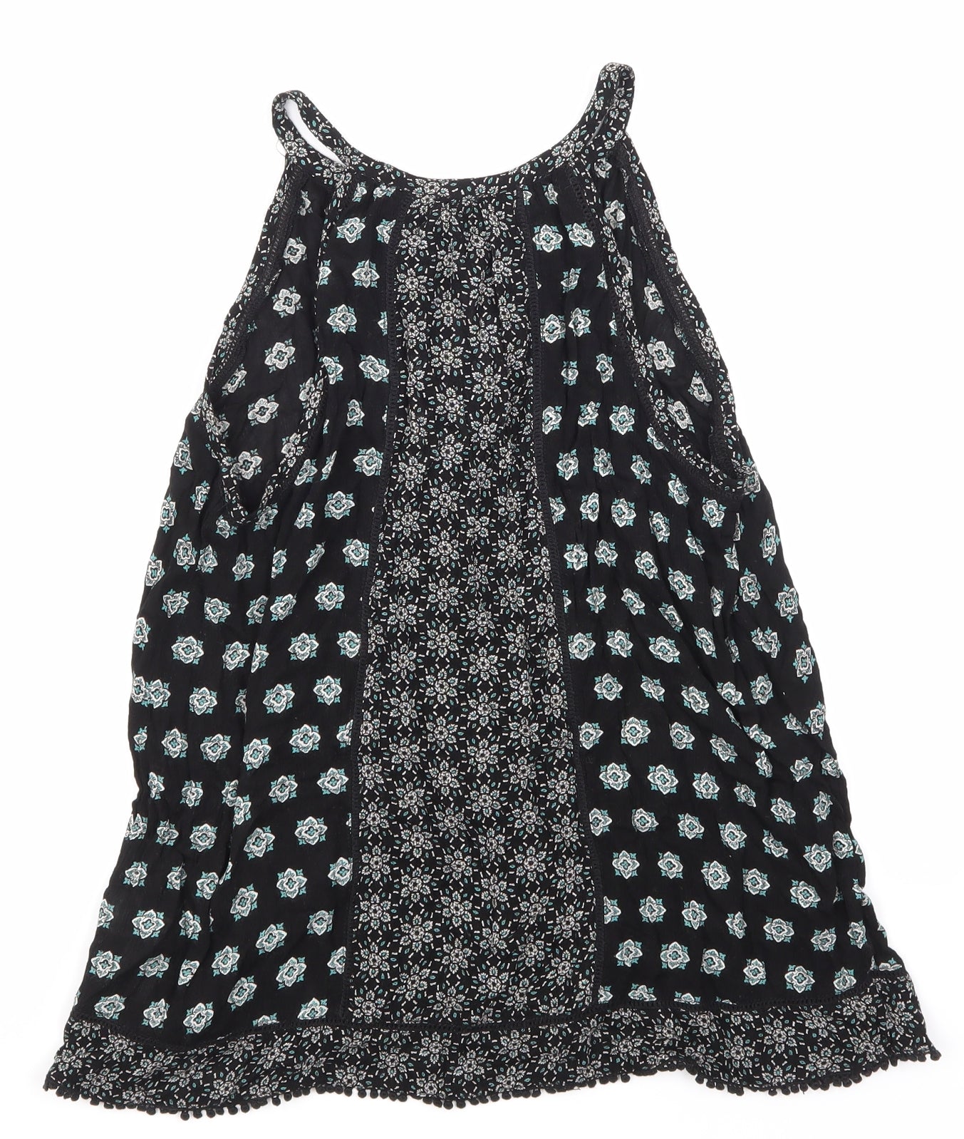 NEWLOOK Womens Black Argyle/Diamond  Basic T-Shirt Size 8