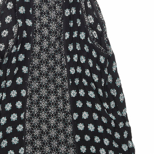NEWLOOK Womens Black Argyle/Diamond  Basic T-Shirt Size 8