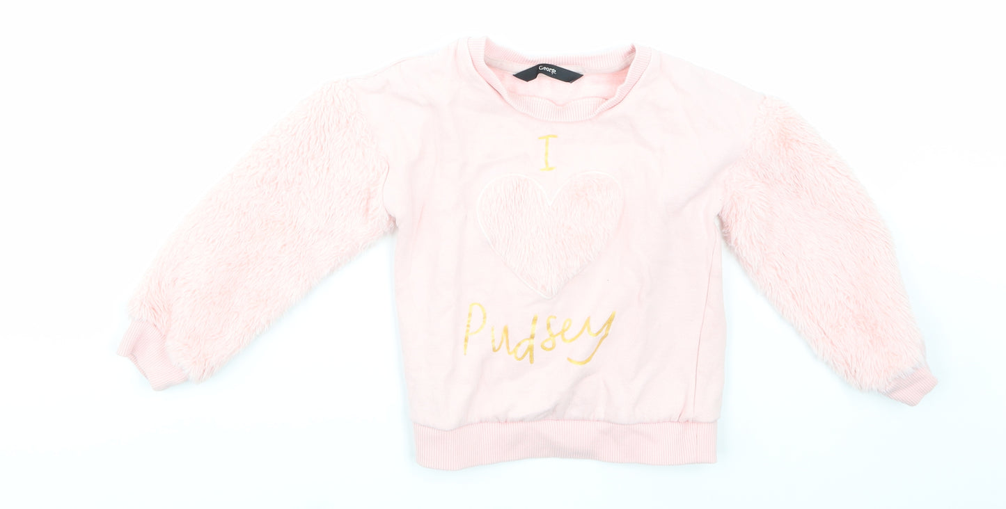 George Girls Pink   Pullover Sweatshirt Size 3-4 Years